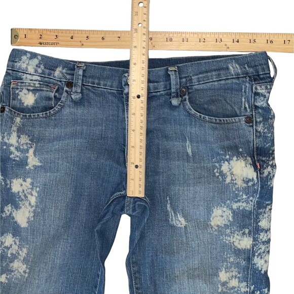 Ralph Lauren Denim Cropped Jeans Women Size 6 Medium Blue Bleached Spots Stretch - Picture 5 of 9